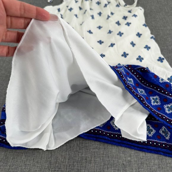 Lulu's‎ Mini Dress Relaxed Fit Blue & Ivory Sleeveless Small Lined Lightweight - Picture 7 of 15